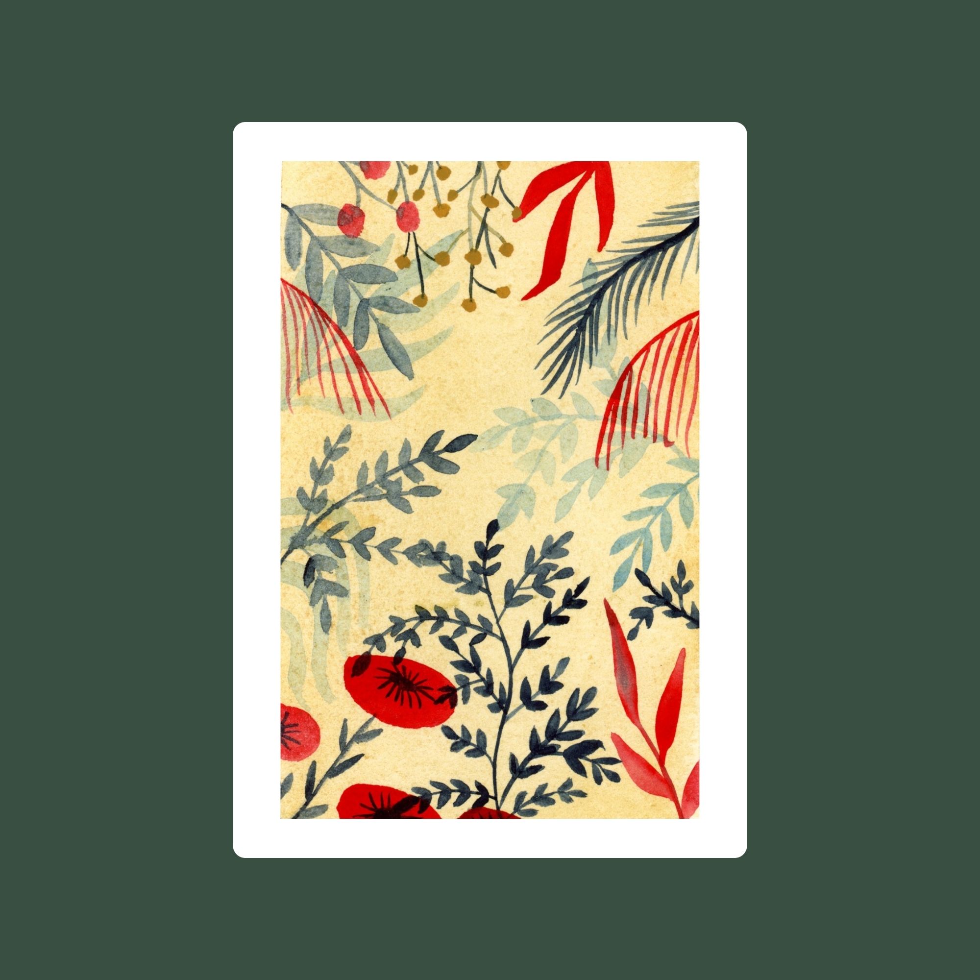 Carte postale illustrée à l’aquarelle « février » – Image 2