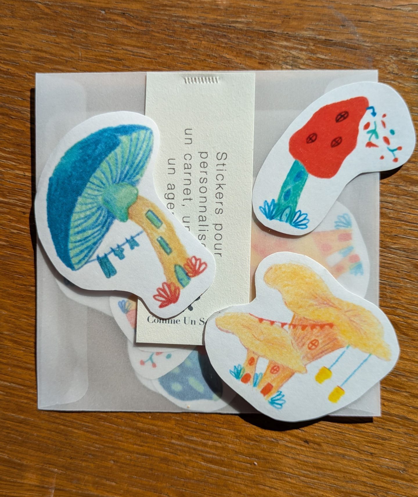 Pochette stickers champignons