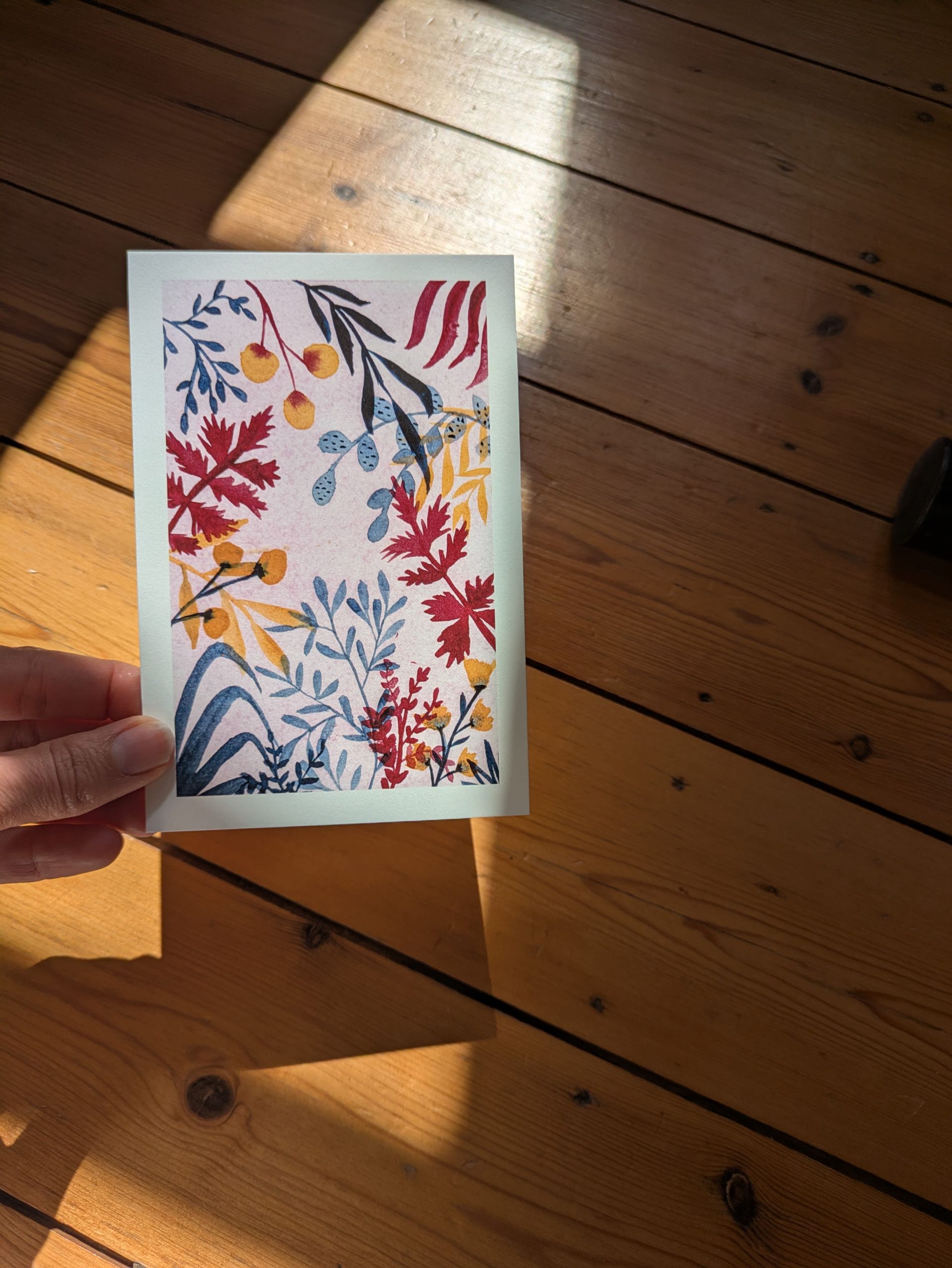 Carte postale illustrée à l’aquarelle « juin »