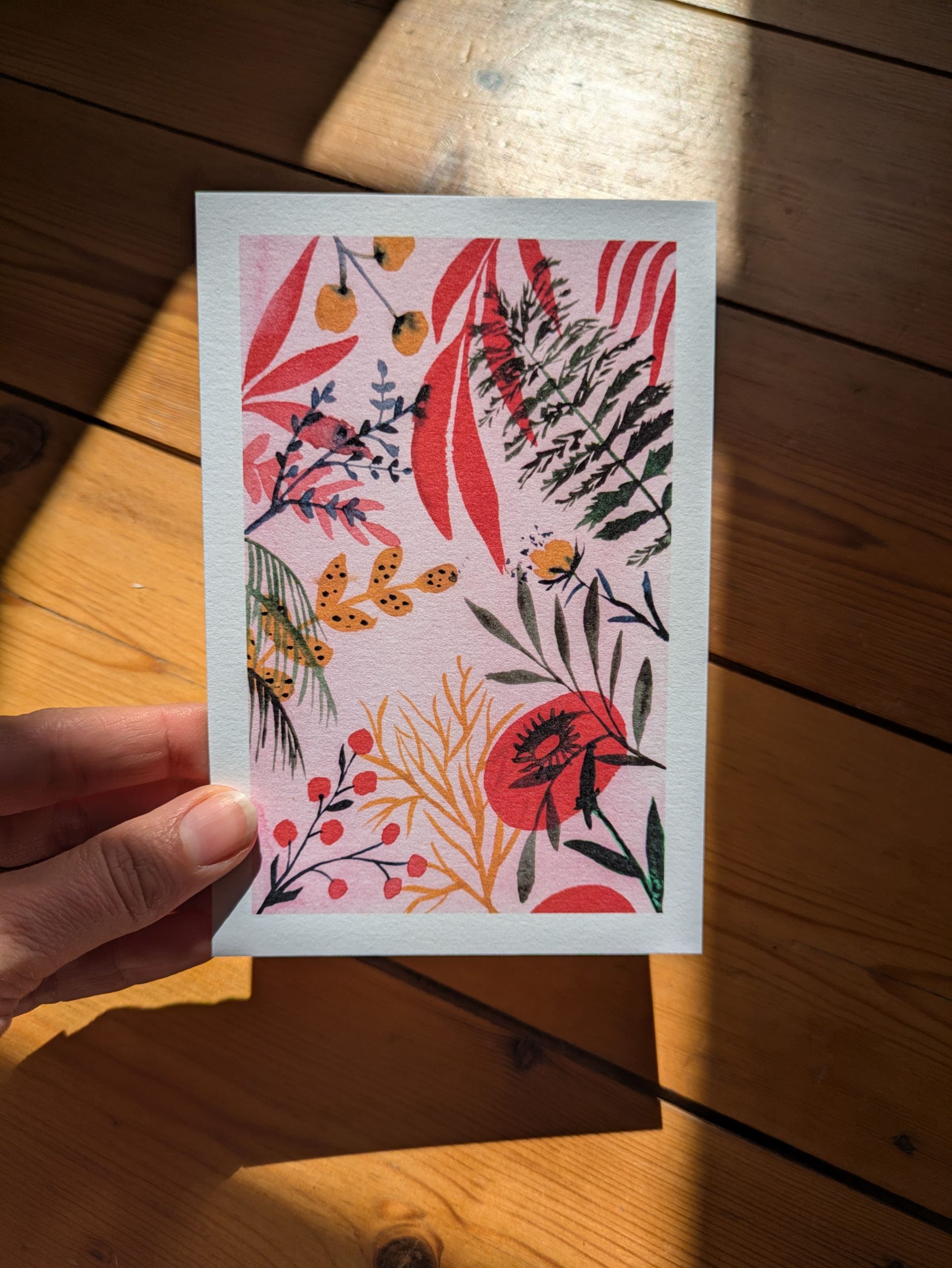 Carte postale illustrée à l’aquarelle « juillet »