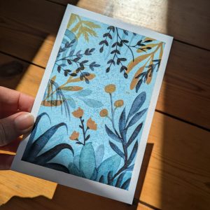 Carte postale illustrée à l’aquarelle « avril »