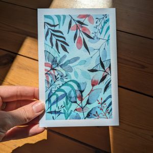 Carte postale illustrée à l’aquarelle « janvier »