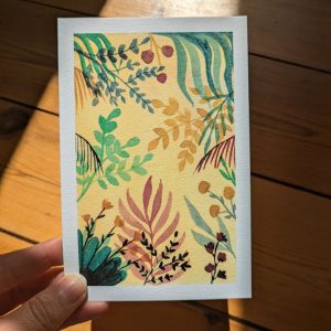 Carte postale illustrée à l’aquarelle « novembre »