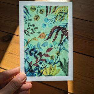 Carte postale illustrée à l’aquarelle « Septembre »