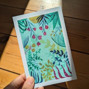 Carte postale illustrée à l’aquarelle « mars »