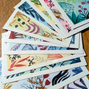 Pack 12 cartes postales — Une année de feuillages illustrés